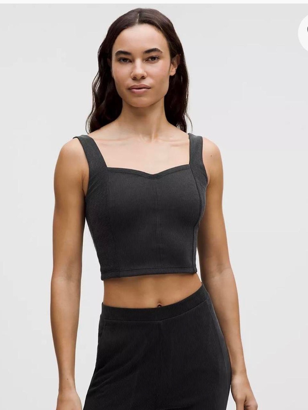 Lululemon Ribbed Softstreme Sweetheart Tank Top Black Size Large